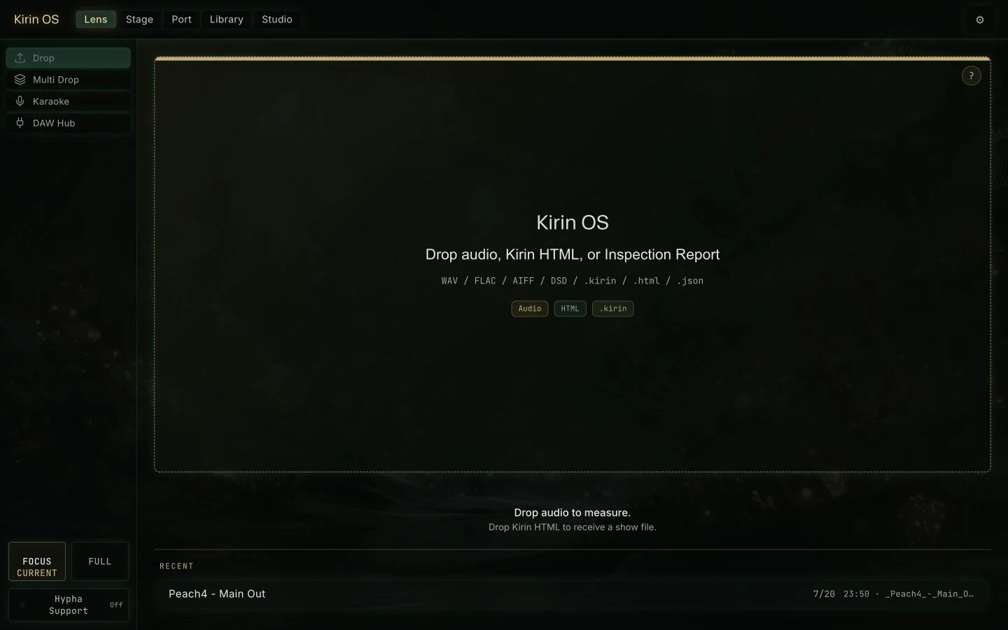 Current Kirin OS Drop screen