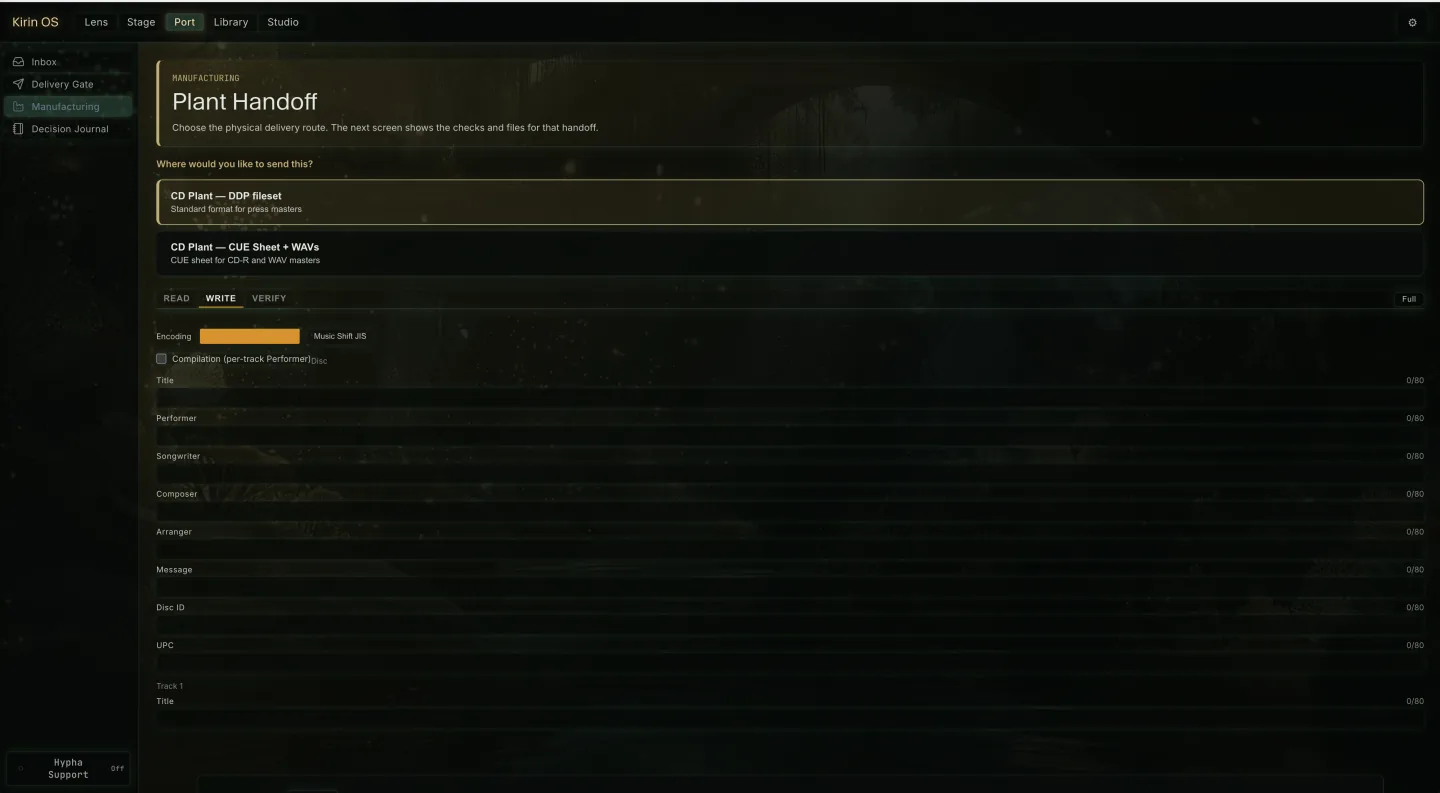Current English Kirin OS Manufacturing screen transitioning into the Release habitat