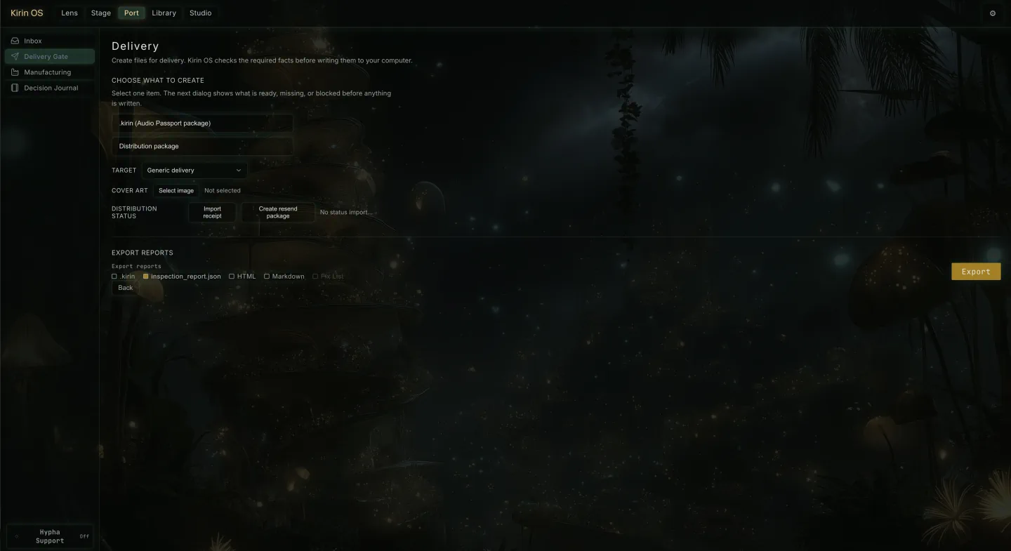 Current English Kirin OS Delivery Gate screen